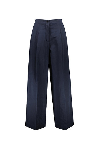 YVES SALOMON [공식] 이브살로몬 코튼,린넥믹스 플리츠 트라우저 팬츠 CE5SFCTPT026C89 | 신세계V