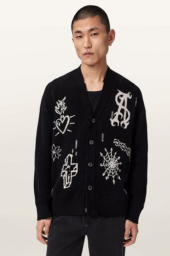 ALLSAINTS 올세인츠 스테이지드 가디건 M006KF-4163 | 신세계V