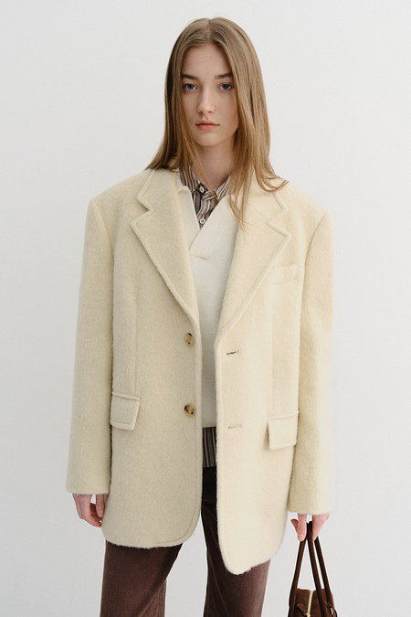 DUNST UNISEX ALPACA BLAZER COAT BUTTER BEIGE_UDJA5D123Y1 | 신세계V