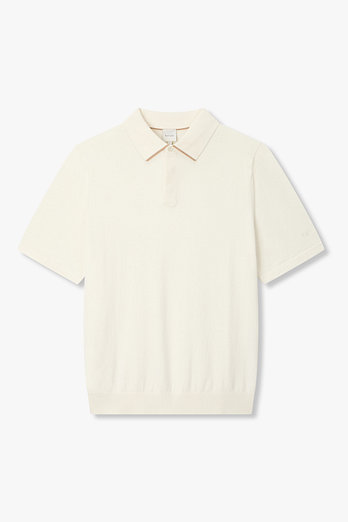 PAUL SMITH 배색 트림 숏 슬리브 폴로 니트 | 신세계V