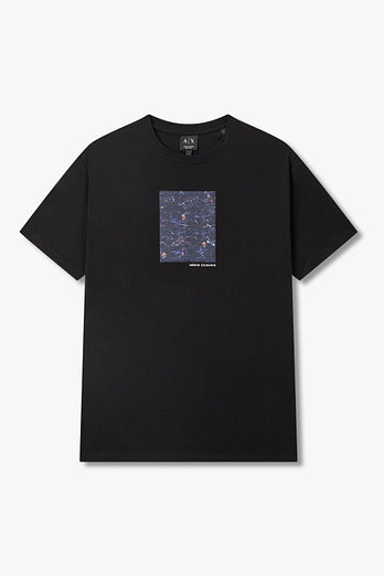 ARMANI EXCHANGE 남성 스퀘어 플라워 패치 티셔츠 | 신세계V