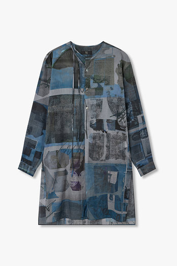 Yohji Yamamoto [Y's]하프 버튼 사이드 슬릿 블라우스 | 신세계V