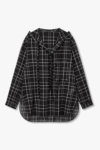Yohji Yamamoto [Y's]체크 패턴 후디드 블라우스 | 신세계V