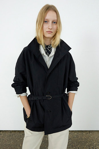 L`H.A.S BELTED WINDBREAKER JACKET_BLACK | 신세계V