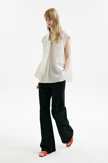L`H.A.S PLEATED WIDE-LEG PULL ON PANTS2_BLACK | 신세계V