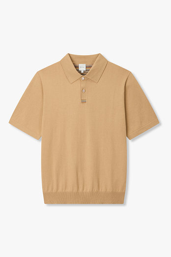 PAUL SMITH 코튼 스트라이프 트림 폴로 니트 | 신세계V