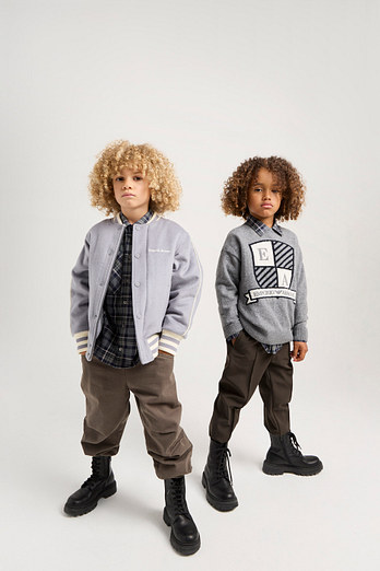 EMPORIO ARMANI JUNIOR [남아] 자수 로고 스냅 버튼 블루종 | 신세계V