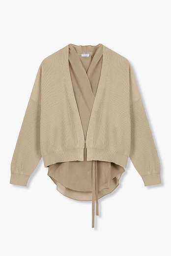 BRUNELLO CUCINELLI 여성 오간자 레이어드 니트 가디건 | 신세계V