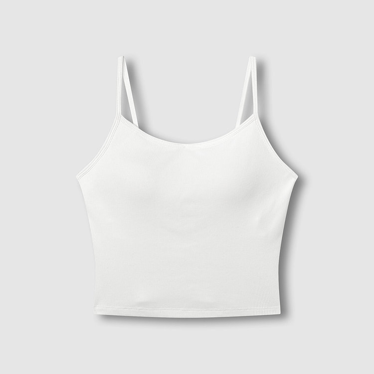 여 코튼 립 롱 크롭브라