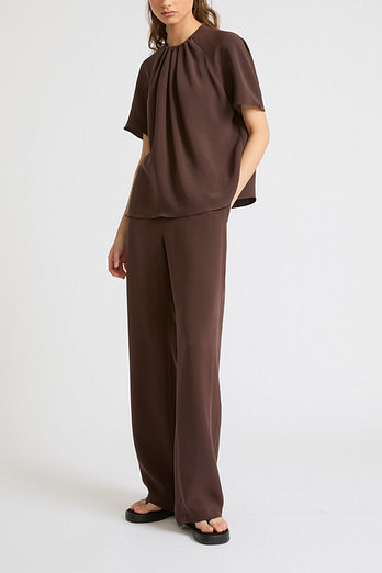 YVES SALOMON [공식] 이브살로몬 크레이프 실크 트라우저 팬츠 CE5SFCTPT027C08 | 신세계V