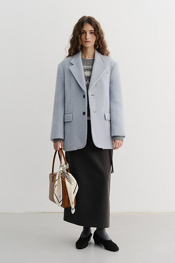 DUNST UNISEX ALPACA BLAZER COAT GREYISH BLUE_UDJA5D123B1 | 신세계V