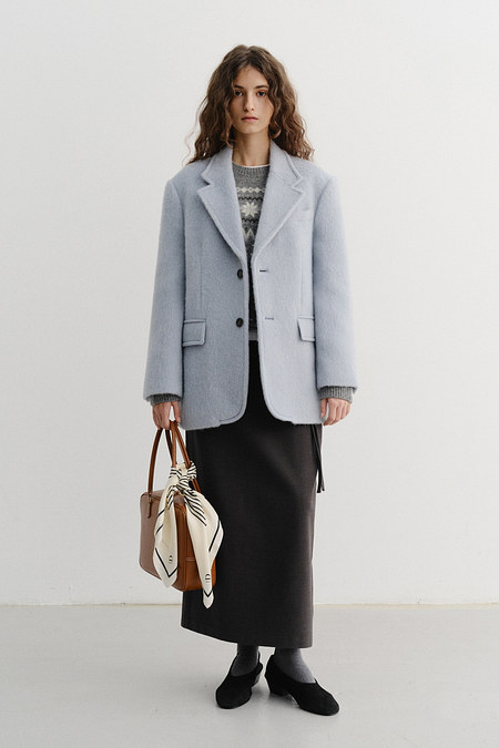 DUNST UNISEX ALPACA BLAZER COAT GREYISH BLUE_UDJA5D123B1 | 신세계V