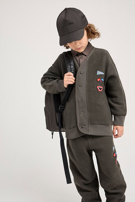 EMPORIO ARMANI JUNIOR [남아] 로고 와펜 스냅 버튼 자켓 | 신세계V