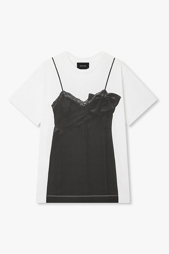 SIMONE ROCHA 슬립 트롱프뢰유 프린트 티셔츠 | 신세계V