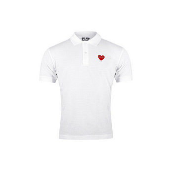 COMME DES GARCONS 26SS 레드 와펜 카라 티셔츠 화이트 AZ T006 051 5 50505785 | 신세계V
