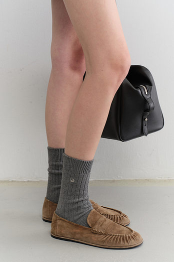 DUNST CLASSIC LOGO SOCKS CHARCOAL GREY_UDSS5F102G3 | 신세계V