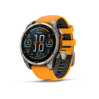 GARMIN 가민 피닉스 8 47mm 아몰레드 사파이어 티타늄 오렌지 밴드 GPS 스마트워치 | 신세계V