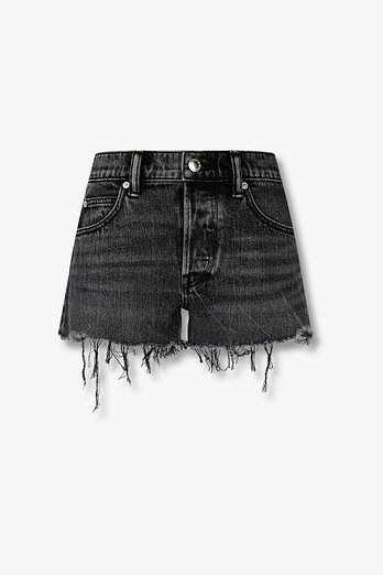 ALEXANDERWANG 백 핫픽스 로고 프린지 데님 쇼츠 | 신세계V