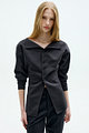 SCULPTED OPEN COLLAR JACKET_CHARCOAL GRAY