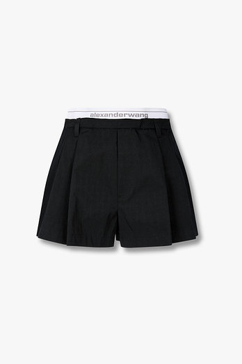 ALEXANDERWANG 로고 밴딩 하이라이즈 쇼츠 | 신세계V