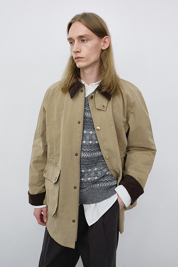 DUNST UNISEX WAXED COTTON HUNTING JACKET BEIGE_M_UDJU6C111I2 | 신세계V