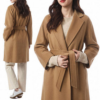 MAX MARA [명품] 막스마라 'ACERI' 벨티드 100% 캐시미어 코트 브라운 50760666 | 신세계V
