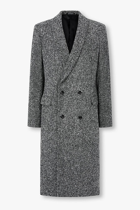 EMPORIO ARMANI(엠포리오 아르마니) 남성 울 블렌드 숄 카라 더블 코트 | 신세계V