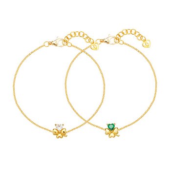 삼성금거래소 [삼성금거래소] 24K 순금 골프 굿즈 클로버 팔찌 하트컷 큐빅 2.73g | 신세계V