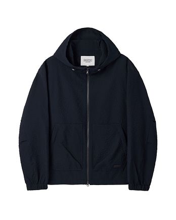 BROMPTON LONDON SEERSUCKER HOODIE ZIP-UP - D/NAVY (P262UJP180) | 신세계V