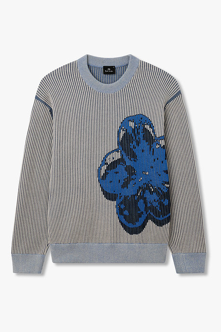 PAUL SMITH [PS PAUL SMITH] 리브 투 톤 플로럴 스웨터 | 신세계V
