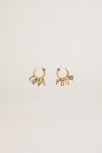GOLDEN GOOSE KOREA [공식 스토어] 골든구스  여성 드롭 Love You 레터링 & 크리스털 후프 이어링 GWA00460 A000392 65162 | 신세계V