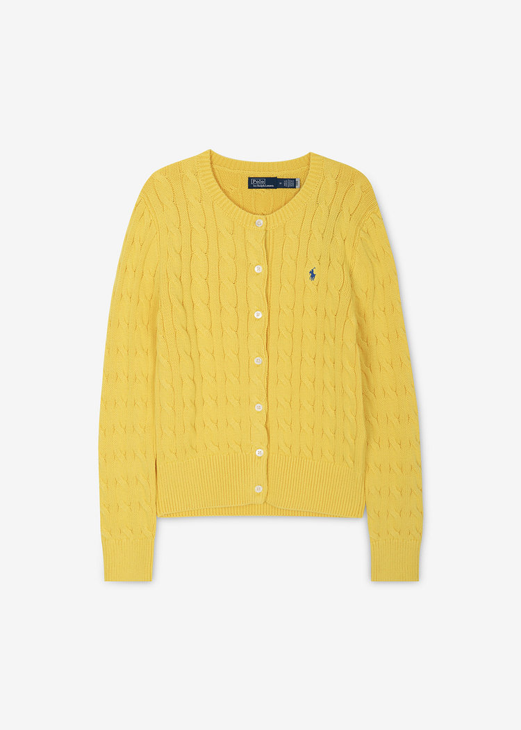 POLO RALPH LAUREN(폴로랄프로렌) 폴로랄프로렌 여성 포니 로고 자수 옐로우 가디건 211891643 011 | 신세계V