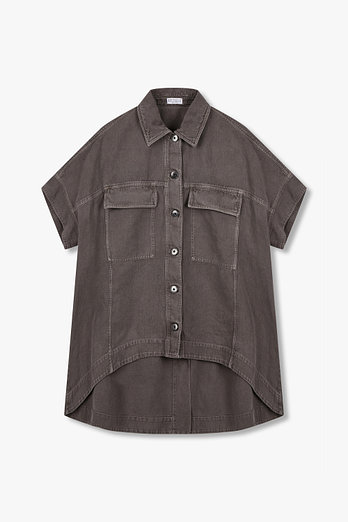 BRUNELLO CUCINELLI 여성 언발 플랩 포켓 데님 아우터 | 신세계V