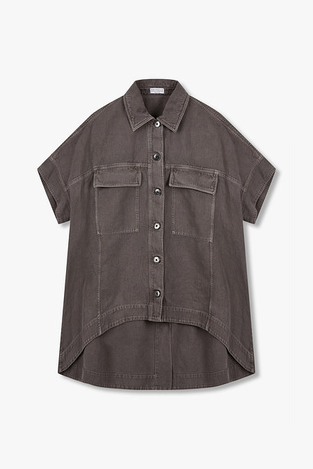BRUNELLO CUCINELLI 여성 언발 플랩 포켓 데님 아우터 | 신세계V