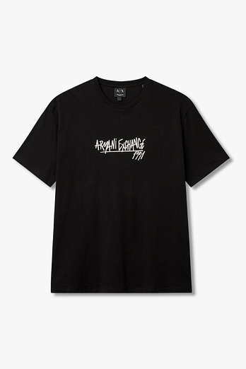 ARMANI EXCHANGE 남성 스크립트 로고 티셔츠 | 신세계V