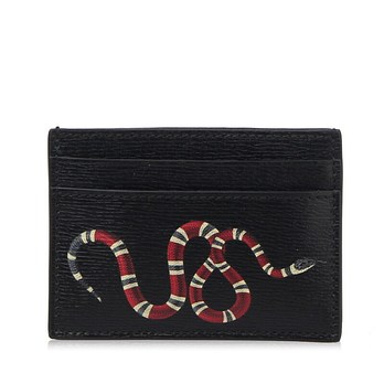 GUCCI [명품] 구찌 킹스네이크 프린트 블랙 가죽 공용 카드지갑 홀더 451277DUQ1N1058 11201630 | 신세계V