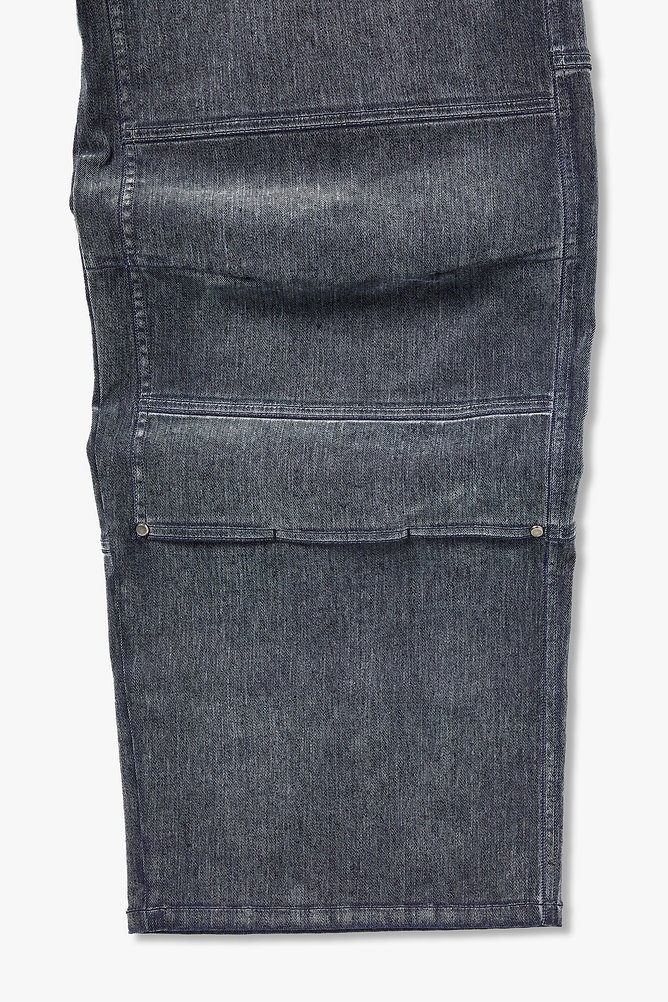 더블니 벨벳 데님 팬츠 라이트 블루