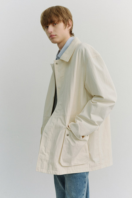 DUNST UNISEX COTTON CHORE JACKET OFF WHITE_M_UDJA6A101OW | 신세계V