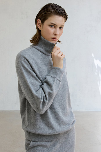 Mare di Mari Half-Zip Knit Pullover - Grey | 신세계V