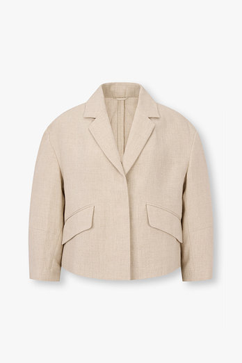 BRUNELLO CUCINELLI 여성 히든 버튼 크롭트 린넨 자켓 | 신세계V