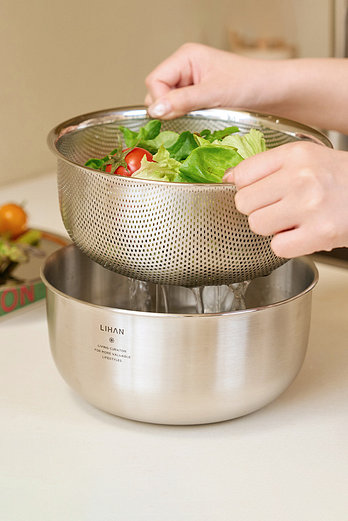 LIHAN 리한 본 스텐 믹싱볼 2P세트(볼/채반) 18cm | 신세계V