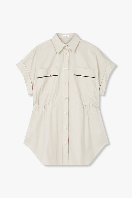 BRUNELLO CUCINELLI(브루넬로 쿠치넬리) 여성 스트링 디테일 스트레치 셔츠 | 신세계V