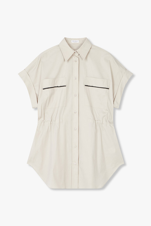 BRUNELLO CUCINELLI(브루넬로 쿠치넬리) 여성 스트링 디테일 스트레치 셔츠 | 신세계V