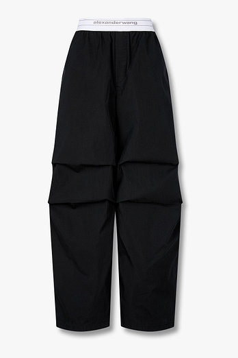 ALEXANDERWANG 니 플리츠 로고 밴딩 팬츠 | 신세계V