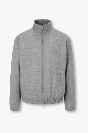 LARDINI 하이넥 울 집업 블루종 | 신세계V