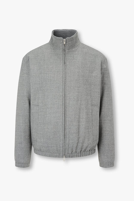 LARDINI 하이넥 울 집업 블루종 | 신세계V