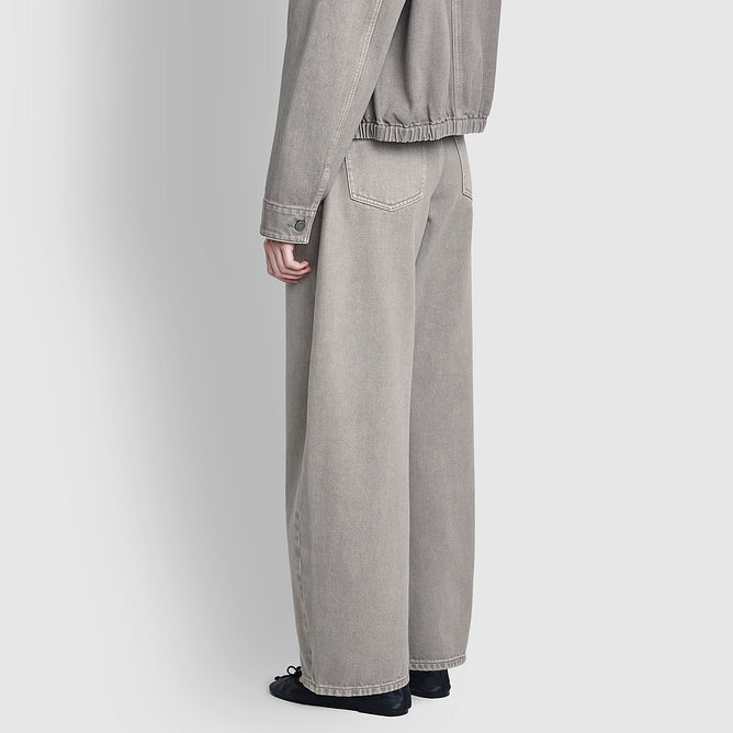 여 커브드 데님 팬츠