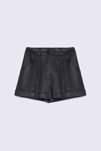 YVES SALOMON [공식] 이브살로몬 레더 숏 팬츠 | 신세계V