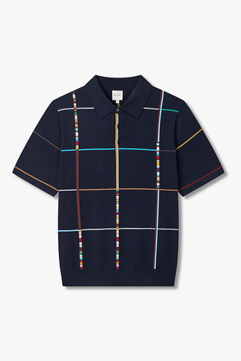 PAUL SMITH 스트라이프 체크 폴로 니트 | 신세계V