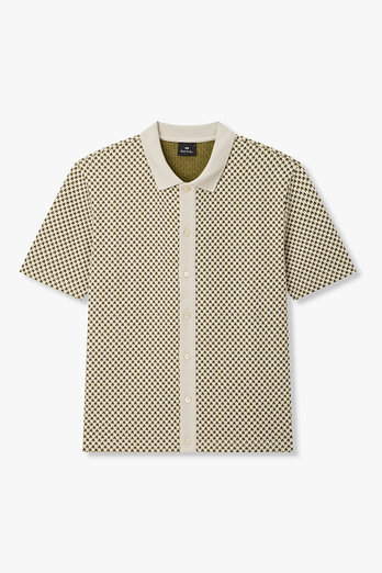 PAUL SMITH [PS PAUL SMITH] 남성 쉐브론 패턴 버튼업 폴로 니트 | 신세계V
